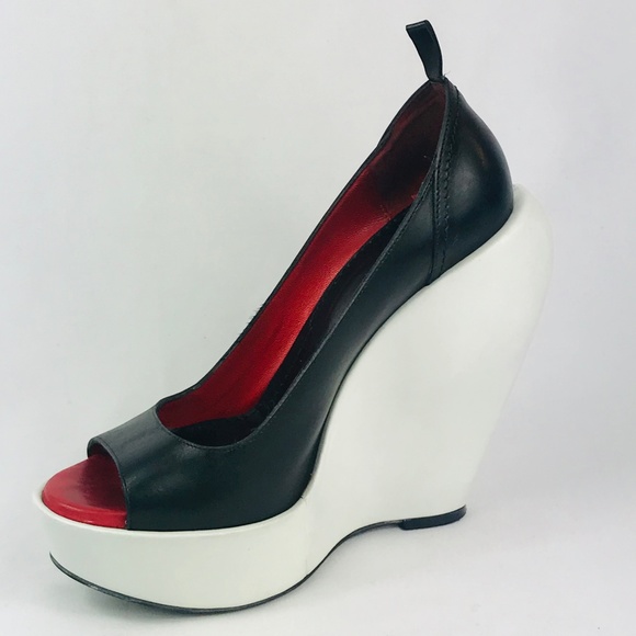 Givenchy Women's Open Toe Platform Pump Wedges - Picture 2 of 8